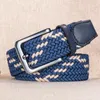 Belts Ladies High Quality Fashion Knitted Pin Buckle Belt Men's Business Casual Golf Breathable Canvas Woven Luxury Elastic