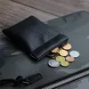 Aufbewahrungstaschen Pu-Leder Geldbörse Damen Herren Kleine Mini Kurze Brieftasche Tasche Geldwechsel Schlüssel Ohrhörer Kopfhörerhalter Reisen