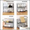 Storage Holders Racks Iron Wire Kitchen Storage Rack Cosmetic Makeup Basket Metal Spice Seasoning Holder Bathroom Shelf Desktop Ho Dhaks