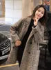 Cappotto di lana scozzese allentato da donna in misto lana per le donne Moda risvolto giacche slim coreano autunno abbigliamento donna 221114