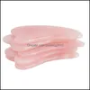 Chinese Style Products Rose Quartz Jade Guasha Board Natural Stone Chinese Style Products Scraper Tools For Face Neck Back Body Acup Dh1Tr