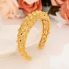 Bangle Yellow 24 K Fine Solid Gold GF Cuff Women Dubai Bride Wedding Ethiopian Bracelet Africa Jewelry Charm Party Gifts