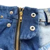 Kvinnors denim shorts ￶ppna f￶r att visa rumpa blixtl￥s design jean byxor mager heta byxor l￥g midje klubb bl￥ f￤rg sexiga jeans hbp