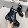 2022 Women Boots Rhinestone Chelsea Boots Plataforma Black Brand Designer Genuine Leather Fashion Booties Hotsale