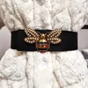 Masowe skórzane pasy Lady Fashion Belt Kobiety szerokie 70 cm Big Gold Bluckle na OLK