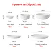 Borden Noordse keramisch tafelwerk Matte ingezegde Japanse stijl ins Derees Sets Salades Soep Bowl Flat Plate Diny Dinner Set