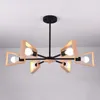 Chandeliers Nordic Industrial Style American-style Lamps Living Room Dining Bedroom Bar Solid Wood Personality Chandelier