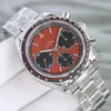 TWF Racing Master A7750 Automatisk kronograf Mens Watch ETA TACHYMETER BEZEL RED BLACK DIAL Rostfritt stålarmband 326.30.40.50.11.001 Super Edition Puretime A1