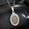 Chaines Femme Religieuse style vintage Guadalupe Catholic Church Vierge Marie Amulet Pendant Collier Ornement298M