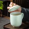 Canecas Chinês Simplicidade de chá Cerâmica Crafts Restaurante House Living Sala de água Copo com uma conferência de escritório dourado