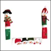 Décorations De Noël Décorations De Noël T84E 3 Pcs Réfrigérateur Poignée Ers Père Noël Four À Micro-Ondes Antibrûlure Gants Année Fête H Dhkd6