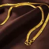 Kedjor Fashion Chain Yellow Gold Filled Halsband M￤n och kvinnor