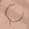 Charm Bracelets Stereoscopic Heart On Hand For Women Fine Korean Fashion Jewelry Woman Drop 2022 Selling Products