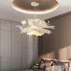 Pendant Lamps Italian Flower Chandelier Nordic Living Room Bedroom Art White Indoor Household Restaurant Coffee Shop Lamp