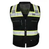 Chaleco ReflectIvo Sécurité Gilet de sécurité Réflexion Presse Black High Visible Safety Reflective Vest