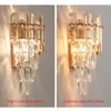 Wall Lamp Luxury Crystal LED AC110V 220V Champagne Gold Bedroom Bedside Creative Living Room Study Hallway Lighting