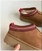 Australien Frau Schneeschuh Designer echtes Leder faule Fellstiefel Dicke untere Winterplattformen Schuhe Slip-on warme Stiefelkastanien Schwarz