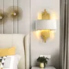 Wall Lamp Creative Nordic Loft Background Led Light Art Fabric Metal Pipe Bedside Lights El Room Corridor Livingroom