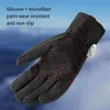 Men ski Gloves Winter Male Mitten Mens Business Gloves Upgraded Touch Screen Thicken Warm Thermal Soft Anti-Slip Silicone Gel Elastic Cuff Wool Cashmere Solid