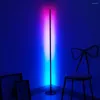 Lâmpadas de chão LED moderno LED RGB Lâmpada Nórdica colorida em pé para a sala de estar Iluminação interna Home Deco Light Corner Stand