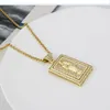 Pendentif Colliers Religieux Notre Dame Vierge Marie Minimaliste Géométrique Zircon Rectangle Pour Femmes Clavicule Chaîne Bijoux