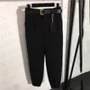 سراويل Capris Designer Womens Pants مع سراويل غير رسمية مع حزام الحروف في فصل الشتاء بدلة عمل سميكة