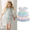 Girl's Dresses 3 4 5 6 7 8 Year Girls Christmas Xmas Eve Princess Gown Cartoon Birthday Clothes Children Snowman 221111