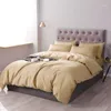 Bedding Sets 40 4Pcs 600TC Egyptian Cotton Solid Color Set Soft El Collection Comforter Cover With Zipper Ties Bed Sheet