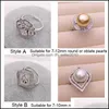 إعدادات المجوهرات إعدادات حلقة اللؤلؤ Zircon Sier Rings DIY للنساء مناسبة 79 مم قابلة للتعديل مجوهرات مجوهر