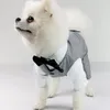 Hundkläder gentleman kläder bröllop kostym jacka formell skjorta för små hundar jumpsuit pet outfit halloween juldräkt