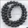 Stone Lava Round Beads 48Mm Black Volcano Natural Stone Diy Spacers Bead For Bracelets By907 Drop Delivery Jewelry Dh4M8