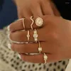 Anéis de casamento caem 7pcs/conjunto de grandes cristais de tamanho para mulheres de alta qualidade de luxo de luxo shinestone embutido para o anel no atacado