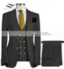 Costumes pour hommes Blazers Hommes 3 Pièces Slim Fit Business Groom Armée Vert Gris Blanc Tuxedos pour costume de mariage formelBlazerPantsVest 221111