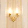 Lampa ścienna złote miedziane lampy nocne czarne światła do sypialni LED Barthroom AC 110V 220V Sconce