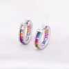 Stud Earrings VARY 925 Sterling Silver Fashion Round Color Zircon Hoop Trend Sweet And Simple Ladies Rainbow Matchi