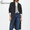 Women's Wool Blends Garaouy Autumn Vintage Casual Simple Classic Long Woolen Coat 3 Colors Cardigan With Belt Overcoat Female Mujer 221114