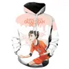 Heren Hoodies Europa en Amerika Men Women Harajuku Casual Fashion Hoodie 3D Cartoon Print Uniformen Multicolor optionele top