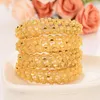 Bangle Yellow 24 K Fine Solid Gold GF Cuff Women Dubai Bride Wedding Ethiopian Bracelet Africa Jewelry Charm Party Gifts