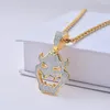 Подвесные ожерелья свободная одежда заморожена маска ожерелье качество Cz Brass Corlecle Hip Hop Choker теннисная цепь подарка
