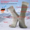 Chaussettes de sport en laine pour hommes et femmes, épaisses, chaudes, évacuant l'humidité, pour l'extérieur, Snowboard, alpinisme, hiver