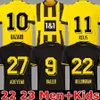 22 23 110. Fußball -Trikot Borussia Haaland Kamara Haller 2022 2023 Home Away Ootball Shirt Reus Bellingham Hummels Reyna Brandt Dortmund Männer Kids Kit 1114