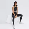 Conjunto de Yoga ABS LOLI, Sujetador deportivo con recorte en la espalda, sujetadores de alto impacto con relleno inalámbrico para mujer, camisetas sin mangas recortadas para gimnasio, correr y entrenamiento