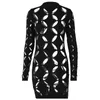 Womens Dress Sexy Style Spring New Fashion Personalized Hollow Out Long Sleeve Round Neck Buttock Club Dresses