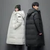 Parkas pour hommes Xlong doudoune hommes solide Couple canard vers le bas vestes mode Streetwear coupe-vent chaud Parkas extérieur à capuche manteaux d'hiver 221111
