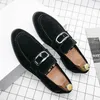 Classic Loafers Men 6Bfe3 Shoes Solid Color Faux Suede Personality Metal Decoration Slip-On Fashion Business Casual Wedding Party Daily Ad296