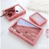 Jewelry Pouches Mordoa L/M/S/Pink Velvet Glass Display Box Tray Holder Casket Storage Organizer 2022 Earrings Ring