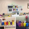 Hooks Pegboard Hook Holder Bin Cup Peg Hanger Organizer Circle Round Display Fixer Retail Jar Tool Storage Clipmetal Adhesive