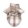 Dog Apparel Cat Shirt Plaid&Stand Collar Design Pet Puppy Blouse Spring/Summer Clothing