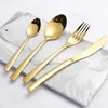 Conjuntos de utensílios de jantar 24pcs tabela de talheres de ouro de mesa de colméias de facas de facas da cozinha ocidental 18/10 Presente de jantar em aço inoxidável