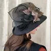Berets 2022 Winter retro fedora hoed vrouwen chapeu femme feutre bloemen sombrero mujer bowler vintage formele wollen vilt hoeden
